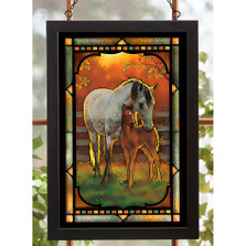 Horses Stained Glass Art | Quiet Time | Wild Wings | 5386498042