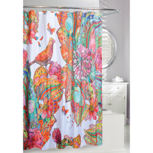 Birds and Flowers Fabric Shower Curtain | Art Journal | Moda at Home