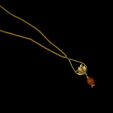 Pomegranate 20" Tear Drop Pendant Necklace | Nature Jewelry | Michael Michaud | 9288BZ