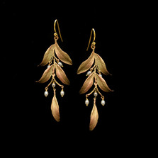 Leaf Tapestry Statement Wire Earrings | Nature Jewelry | Michael Michaud | 3545BZ