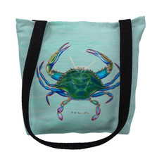 Blue Crab on Aqua Tote Bag | Betsy Drake | TY004CM