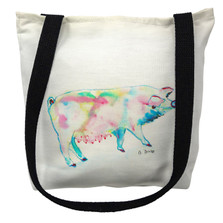 Watercolor Pink Pig Tote Bag | Betsy Drake | TY124M