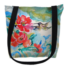 Hummingbird and Red Flower Tote Bag | Betsy Drake | TY1007M