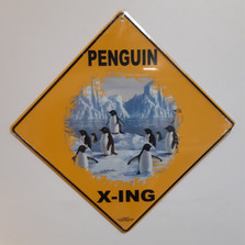 Penguin Metal Crossing Sign | Penguin X-ing Sign