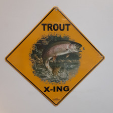 Trout Metal Crossing Sign | Trout X-ing Sign 