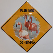 Flamingo Metal Crossing Sign | Flamingo X-ing Sign