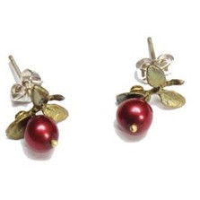 Cranberry Pierced Earrings | Michael Michaud Jewelry | SS4408bzcr -2