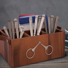 Horse Bit Wooden Flatware Caddy | Vagabond House | H264LB