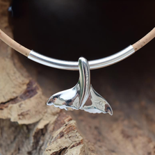 Whale Tail Sterling Silver Cork Tree Necklace | Nature Jewelry | CTD-N92