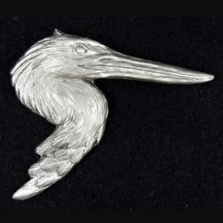 Blue Heron Pewter Pin | Andy Schumann | SCHHERONPIN