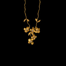 Dogwood Gold Spray 16" Adjustable Necklace | Michael Michaud | 8104V | Nature Jewelry 