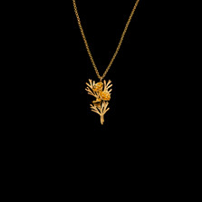 California Poppy 16" Adjustable Gold Pendant Necklace | Michael Michaud | 8259V | Nature Jewelry 