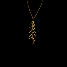 Rosemary Sprig Gold 16" Adjustable Pendant Necklace | Michael Michaud | 7792V | Nature Jewelry