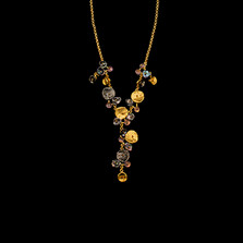 Midnight 16" Adjustable Gold Statement Necklace | Michael Michaud | 9309V | Nature Jewelry 