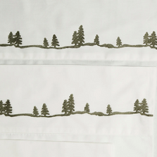 Embroidered Pines Twin Cotton Sheet Set | Carstens | JS202-T