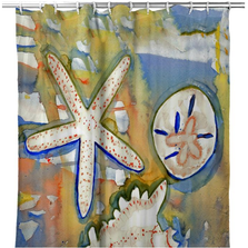 Starfish Shower Curtain "Beach Treasures" | BDSH603