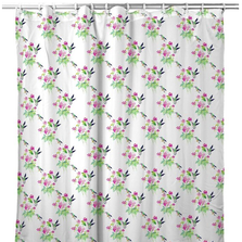 Hummingbird Shower Curtain "Ruby Throat Tiled" | BDSH1008T