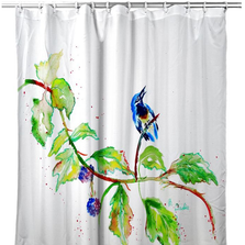 Bird Shower Curtain "Bird & Blackberries" | BDSH1072