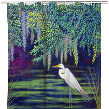 Egret Shower Curtain "Egret Lagoon" | BDSH751