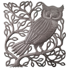 Owl on Branch Metal Wall Art | Le Primitif