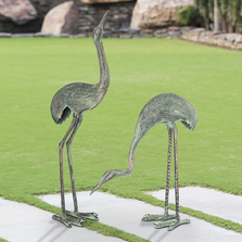 Cranes Garden Sculpture Set of 2 "Foraging Cranes" | SPI Home