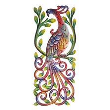 Peacock Painted Metal Wall Art | Le Primitif