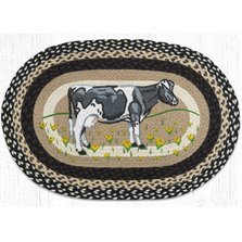 Cow In Field Oval Braided Rug | Capitol Earth Rugs | OP-430