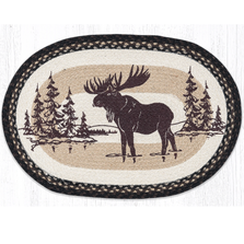 Moose Silhouette Oval Braided Rug | Capitol Earth Rugs | OP-313