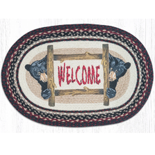 Bear Welcome Oval Braided Rug | Capitol Earth Rugs | OP-344