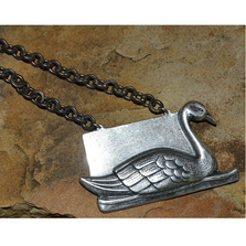 Swan Antique Silver Pendant on Silver Chain | Elaine Coyne Jewelry