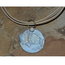 Buffalo White Patina Brass Riverstone Necklace | Elaine Coyne Jewelry | BW8477PD