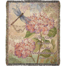 Dragonfly Field Guide with Verse Tapestry Throw Blanket | Manual Woodworkers | ATFGWV