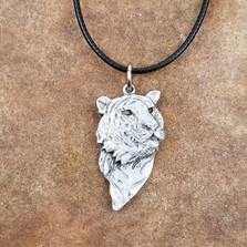 Tiger Face Pewter Pendant Necklace | Andy Schumann | SCHTIGERPEND