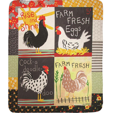 Roosters Fleece Throw Blanket "Rise And Shine" | MWWSARASR