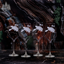 MIP Tribal Elephant Wine Glass Goblet – 10oz Multicolor Glass For Red Or White Wine