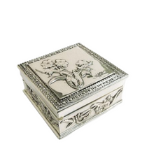 Floral Sterling Silver Plated Jewelry Box | D'Argenta | U-310
