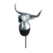 Stainless Steel Carved Longhorn Wine Pourer - Aerator | Menagerie | M-SSPL2-068