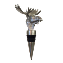 Carved Stainless Steel Moose Bottle Stopper | Menagerie | M-SSTM1-065