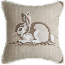 Embroidered Bunny Throw Pillow  | MWW2-1200IPFSBP