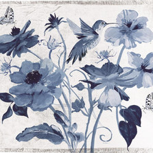 Colibri Blue Hummingbird and Butterflies Poly Throw Blanket | SACEFV