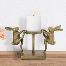 Dancing Rabbits Pillar Candleholder | 41002 | SPI Home