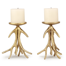 Antler Pillar Candleholder Set of 2 | 21050 | SPI Home