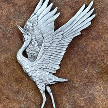 Dancing Crane Pewter Ornament | Andy Schumann | SCHDANCINCRANEORN