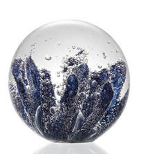 Blue Coral Art Glass Sphere Paperweight | 83063