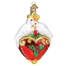 Two Turtle Doves Glass Ornament | OWC16135