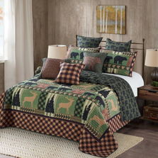 Autumn Forest Green Primitive Quilt Set - Full/Queen | DUKDQ10095FQ