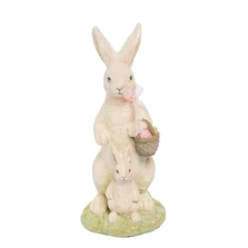 Frosted Mom & Baby Rabbit Sculpture | FGH76065