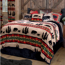 Bear Trails Black Sherpa King Bedding Set| Carstens | JB4002-5