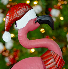 Iron Christmas Flamingo Set of 2
