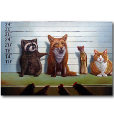 Animal Line Up Gallery Wrapped Canvas "He Did It!"